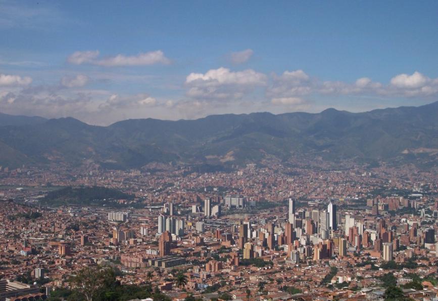 Medellin Colombia overhead view